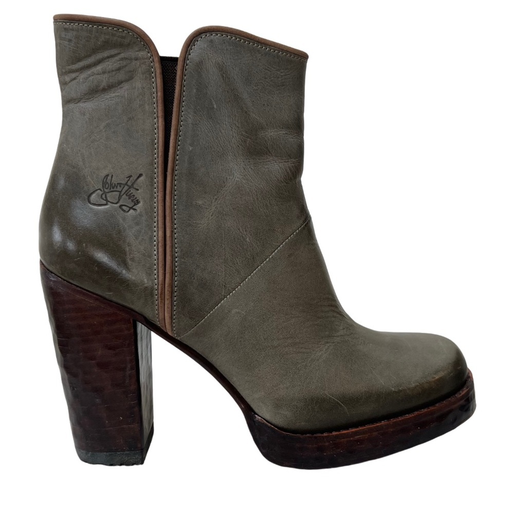 John Fluevog Hopscotch Double Dutch Ankle Boot, Grey - Size 7